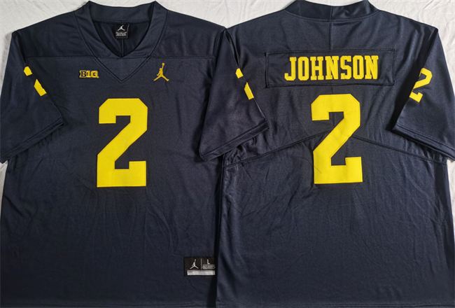 Men's Michigan Wolverines #2 Will Johnson Navy Stitched Jersey