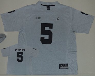 Michigan Wolverines 5 Jabrill Peppers Grey College Football Jersey