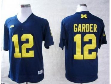 Michigan Wolverines 12 Devin Gardner Blue Big Ten Patch College Football NCAA Jerseys