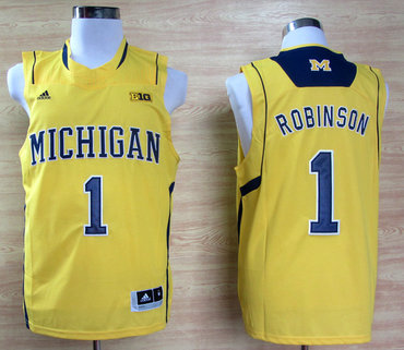 Adidas Michigan Wolverines Glenn Robinson III #1 Basketball Authentic Jerseys - Yellow