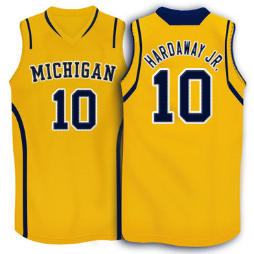 Adidas Michigan Wolverines Tim Hardaway Jr. 10 Basketball Authentic Jerseys - Yellow