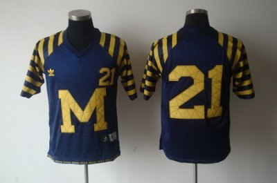 ncaa michigan wolverines 21# howard under the lights blue adidas jersey