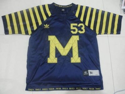 wolverines #53 michigan blue under the lights embroidered ncaa jerseys