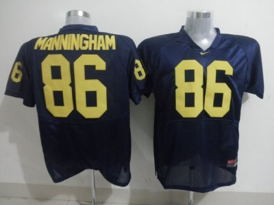 wolverines #86 mario manningham blue embroidered ncaa jerseys