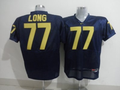 wolverines #77 jacke long blue embroidered ncaa jerseys