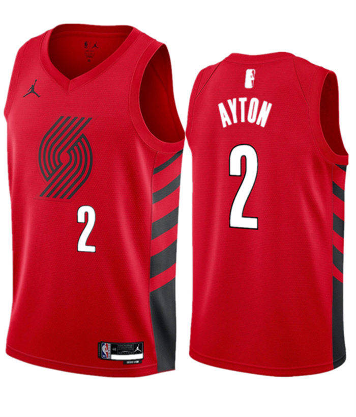 Men's Portland Trail Blazers #2 Deandre Ayton Red 2023 Statement Edition Stitched Basketball Jersey