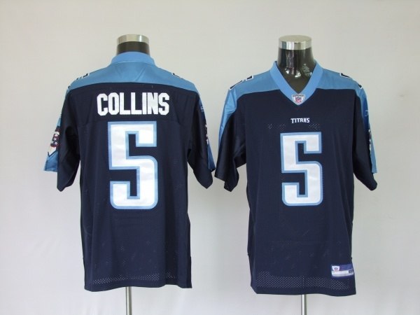 tennessee titans 5 kerry collins dark blue