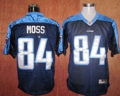 tennessee titans 84 moss navy blue jersey