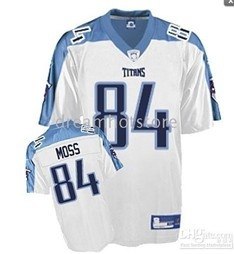 tennessee titans 84 moss white jersey