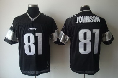 detroit lions #81 calvin johnson black jersey