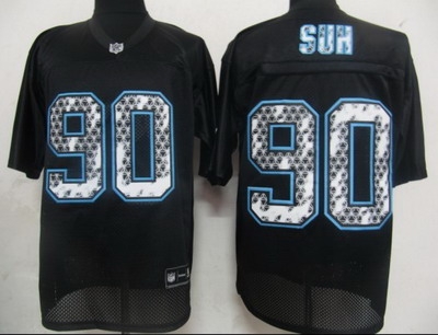 nfl detroit lions #90 ndamukong suh black[united sideline]