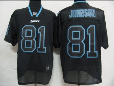 detroit lions 81 calvin johnson lights out black jerseys