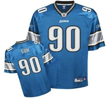 detroit lions ndamukong suh #90 blue team color jersey