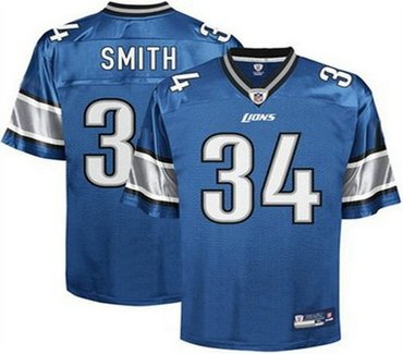 detroit lions 34 kevin smith blue authentic jersey1