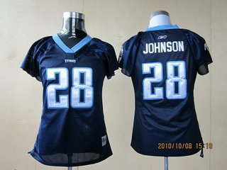 tennessee titans #28 johnson dark blue womennull jersey