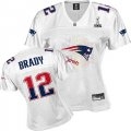 # women new england patriots #12 tom brady fem fan 2012 super bowl xlvi jersey white