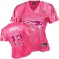 # women new england patriots #12 tom brady fem fan 2012 super bowl xlvi jersey pink