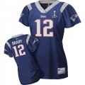 # women new england patriots #12 tom brady 2012 super bowl xlvi jersey dk blue