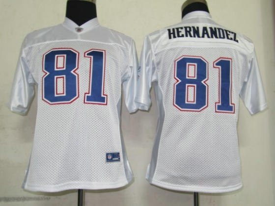 nfl new england patriots 81 hernandez white women team color premier jersey