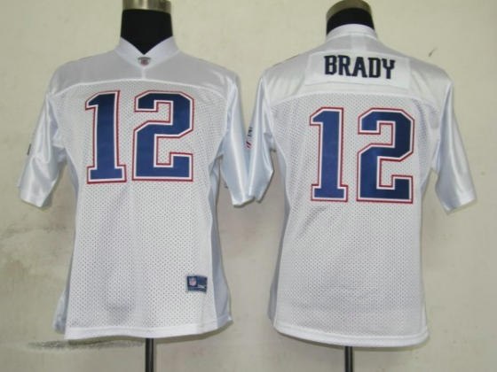 nfl new england patriots 12 tom brady white women team color premier jersey