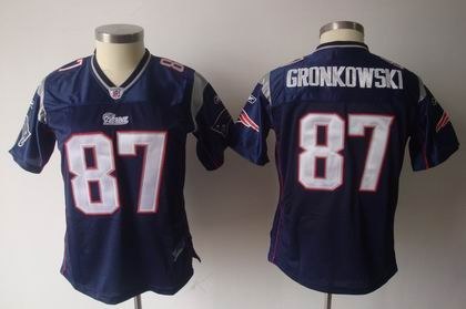 2011 women team jersey new england patriots 87 rob gronkowski blue jersey