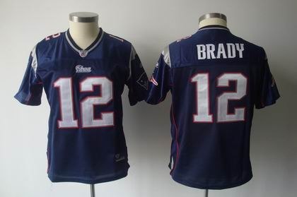 1 women team jersey new england patriots 12 tom brady blue jerseys