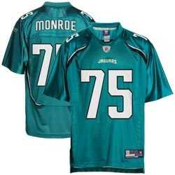 jacksonville jaguars 75 eugene monroe green jersey- new for 2009