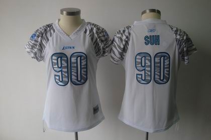 women zebra field flirt detroit lions 90 ndamukong suh color white jersey