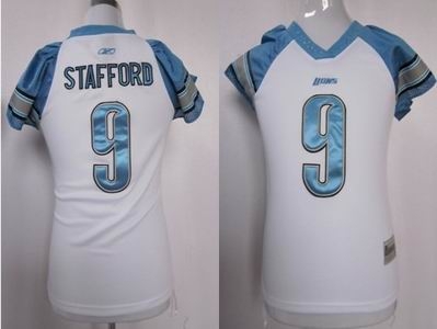 women detroit lions matthew stafford 9 white jersey