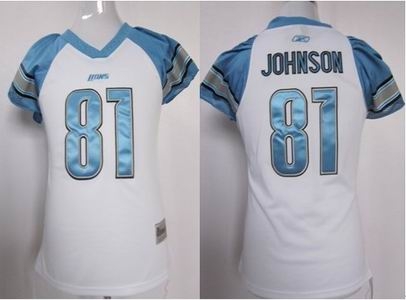 women detroit lions 81 calvin johnson white jerseys