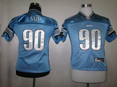 women detroit lions 90 ndamukong suh blue jersey