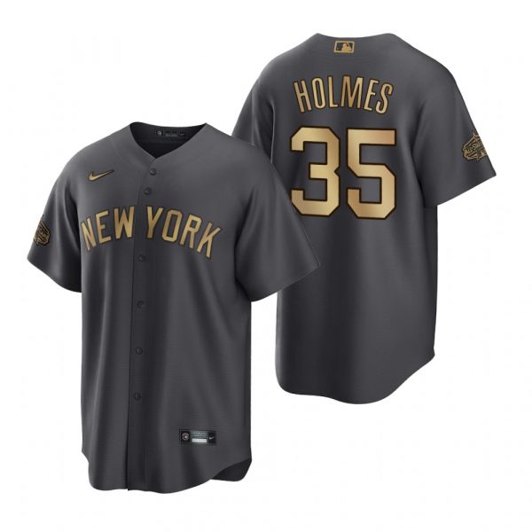 Mens Cool Base Clay Holmes New York Yankees 2022 MLB All-Star Game Charcoal Black Stitched Jersey