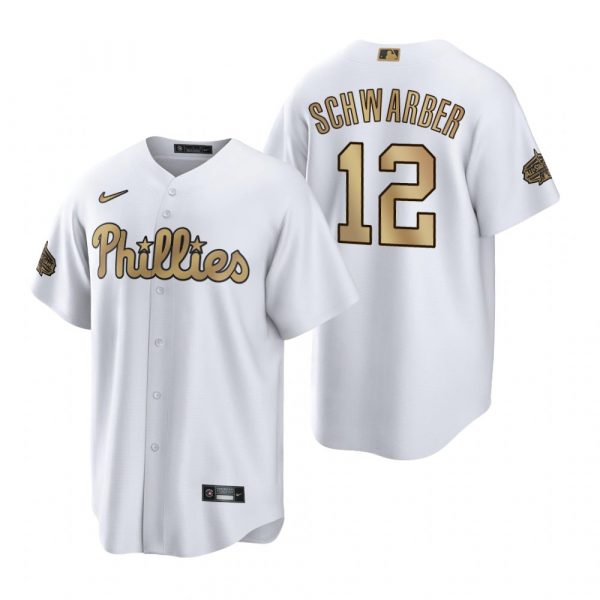 Mens Cool Base Kyle Schwarber Philadelphia Phillies 2022 MLB All-Star Game White Stitched Jersey