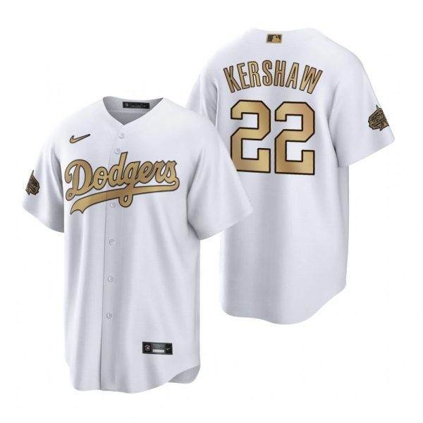 Mens Cool Base Clayton Kershaw Los Angeles Dodgers 2022 MLB All-Star Game White Stitched Jersey