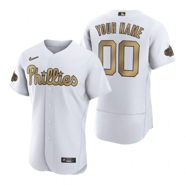 Mens Flex Base Custom Philadelphia Phillies 2022 MLB All-Star Game White Stitched Jersey