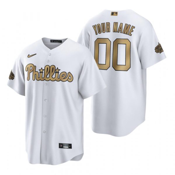 Mens Cool Base Custom Philadelphia Phillies 2022 MLB All-Star Game White Stitched Jersey