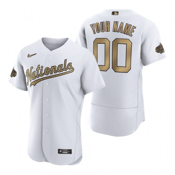 Mens Flex Base Custom Washington Nationals 2022 MLB All-Star Game White Stitched Jersey