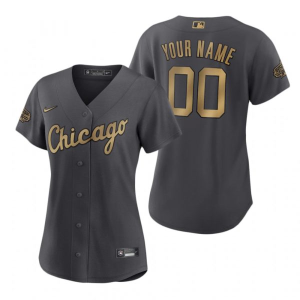 Womens Custom Chicago White Sox 2022 MLB All-Star Game Charcoal Black Stitched Jersey