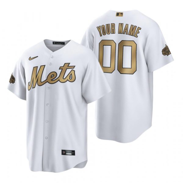 Mens Cool Base Custom New York Mets 2022 MLB All-Star Game White Stitched Jersey