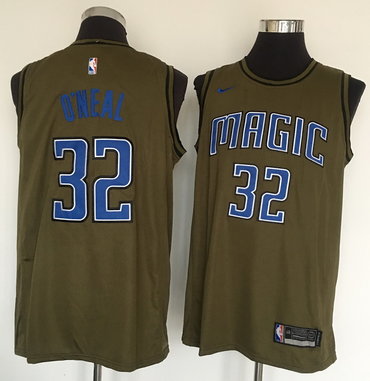 Magic 32 Shaquille O'Neal Olive Nike Swingman Jersey