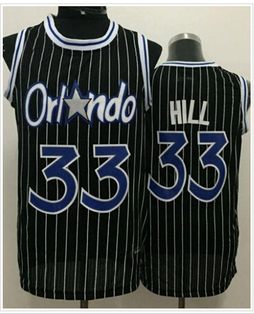 Orlando Magic #33 Grant Hill Black Throwback Stitched NBA Jersey