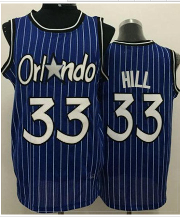 Orlando Magic #33 Grant Hill Blue Throwback Stitched NBA Jersey