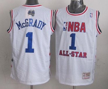 Orlando Magic Mitchell And Ness #1 Tracy Mcgrady White 2003 All Star NBA Jersey