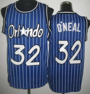 Orlando Magic 32 Shaquille O'Neal Blue Throwback Revolution 30 NBA Jerseys