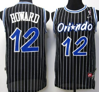 Orlando Magic 12 Dwight Howard Black NBA Jerseys