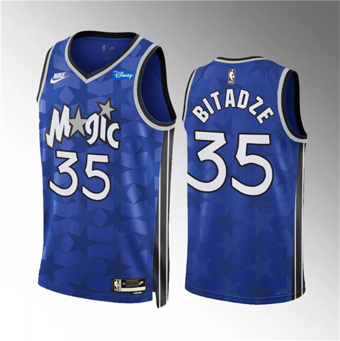 Men's Orlando Magic #35 Goga Bitadze Blue 2023 24 Classic Edition Stitched Basketball Jersey