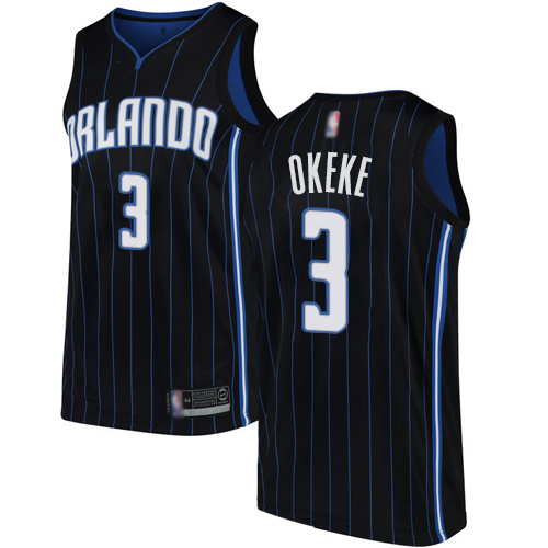 Magic #3 Chuma Okeke Black Basketball Swingman Statement Edition Jersey