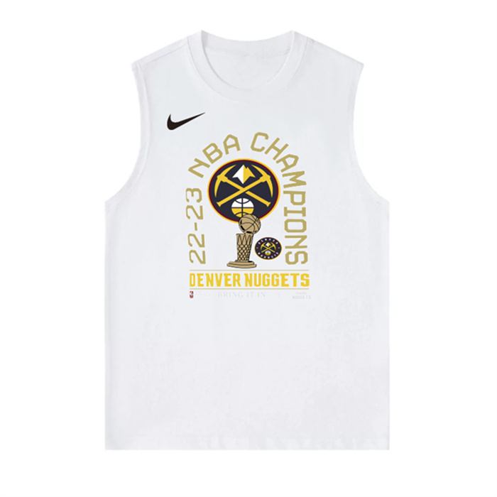 Men's Denver Nuggets White 2022-23 Champions Suit In Action Tank Top