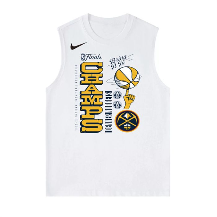 Men's Denver Nuggets White 2023 Champions Suit In Action Tank Top