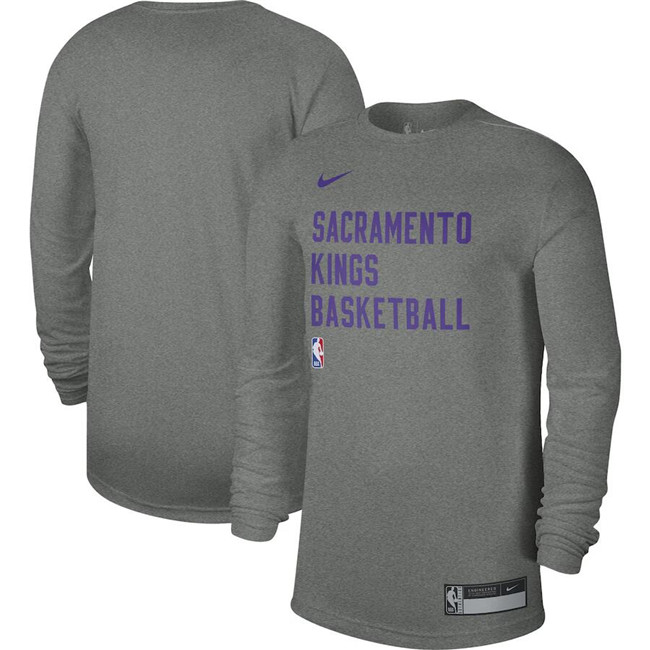 Men's Sacramento Kings Heather Gray 2023 24 Legend On-Court Practice Long Sleeve T-Shirt